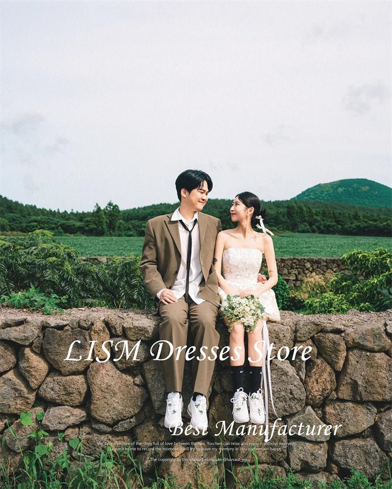 蕾絲短婚紗｜輕盈花園婚禮與登記儀式款｜WeddLin 客製婚紗 - WeddLin 輕婚紗