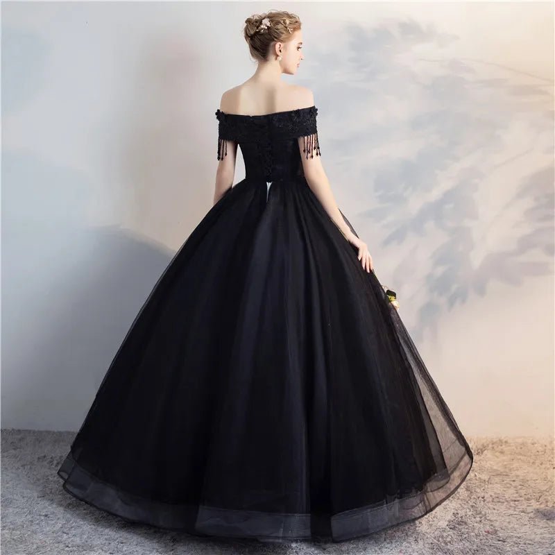 歐式立體花朵黑色晚禮服｜客製化自助婚紗與派對禮服｜WeddLin - WeddLin 輕婚紗