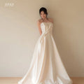 韓系極簡平口絲綢緞面輕婚紗｜weddlin 客製婚紗 - WeddLin 輕婚紗