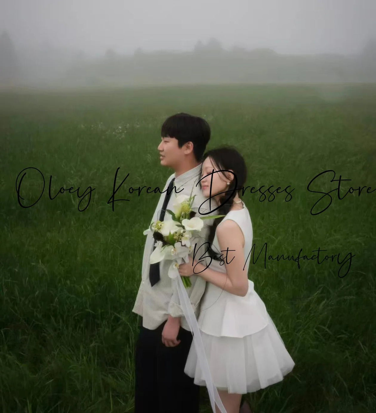 韓系極簡平口蛋糕裙緞面短婚紗｜weddlin 客製婚紗 - WeddLin 輕婚紗