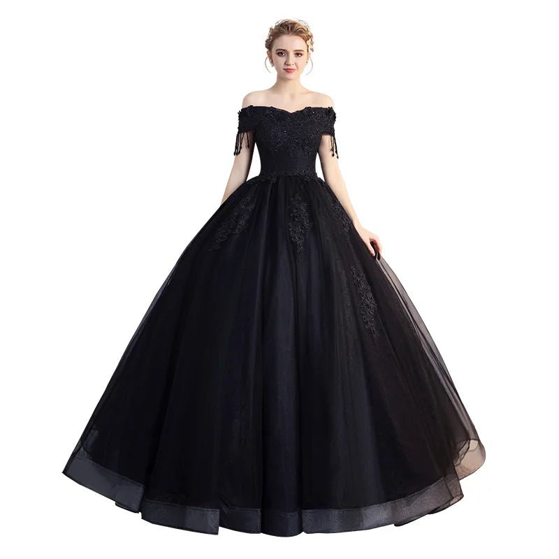 歐式立體花朵黑色晚禮服｜客製化自助婚紗與派對禮服｜WeddLin - WeddLin 輕婚紗