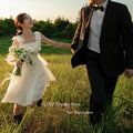 平口短版緞面輕婚紗｜自助婚紗與海外婚禮外拍首選｜WeddLin 客製婚紗 - WeddLin 輕婚紗