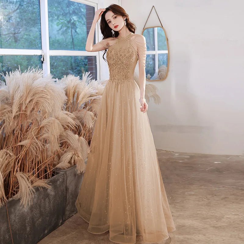 法式粉色亮片圓領輕婚紗｜weddlin 客製婚紗 - WeddLin 輕婚紗