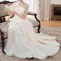 法式緞面露背輕婚紗｜登記日與小型婚禮適用 可客製尺寸 weddlin - WeddLin 輕婚紗