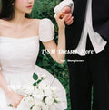 方領泡泡袖雪紡輕婚紗｜自助婚紗與海外婚禮外拍首選｜WeddLin 客製婚紗 - WeddLin 輕婚紗