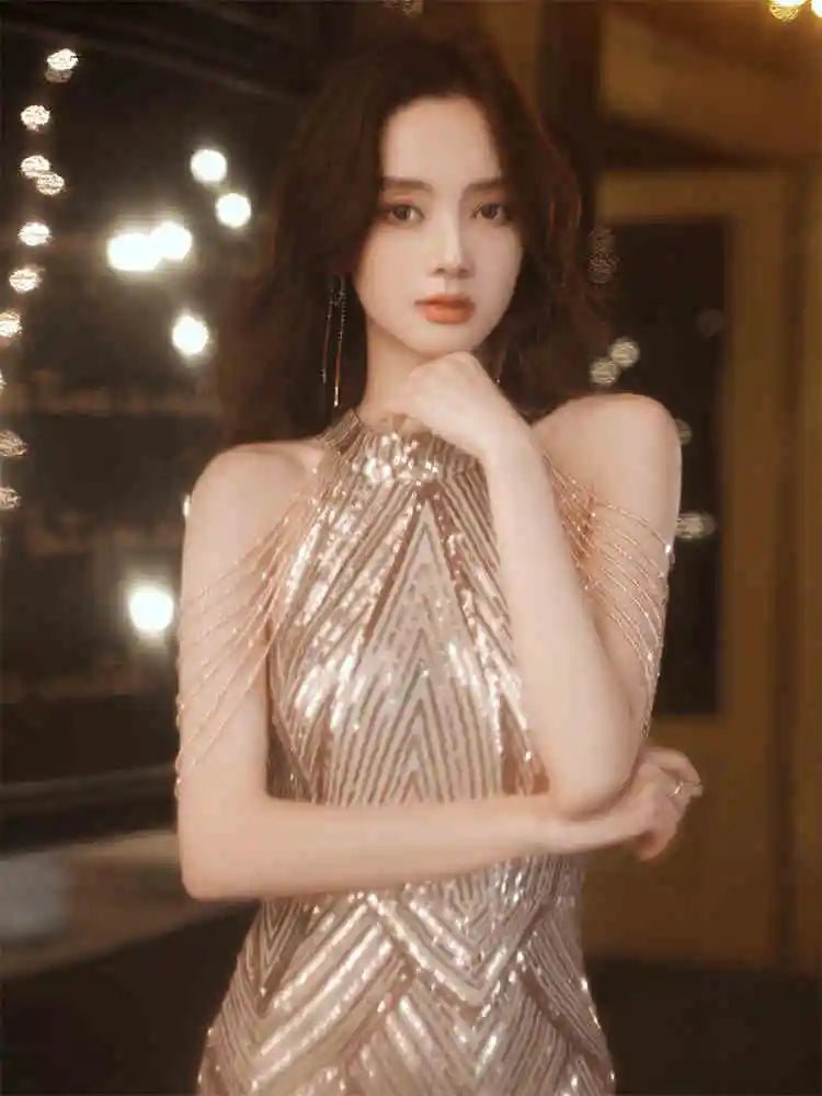 削肩魚尾亮片晚禮服｜WeddLin 輕禮服 - WeddLin 輕婚紗