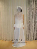 兩件式荷葉邊緞面輕婚紗｜韓版客製婚紗｜小型婚禮與海外婚禮推薦 WeddLin - WeddLin 輕婚紗