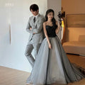 多層次平口黑紗輕婚紗｜WeddLin 客製婚紗 - WeddLin 輕婚紗
