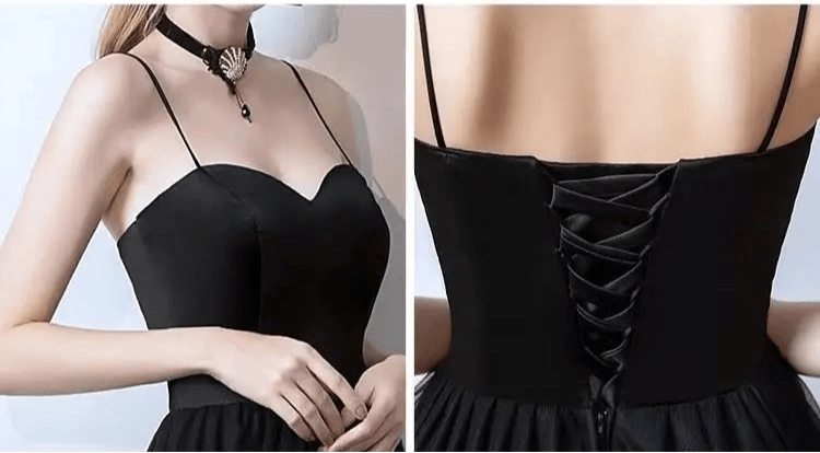 WeddLin 黑色吊帶無袖長洋裝｜簡約款舞會禮服 - WeddLin 輕婚紗