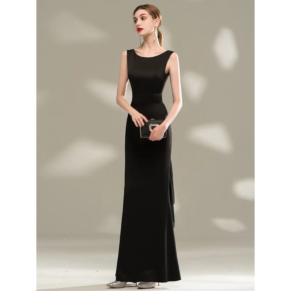 簡約露背緞面魚尾晚禮服｜性感修身宴會服與正式禮服｜WeddLin - WeddLin 輕婚紗