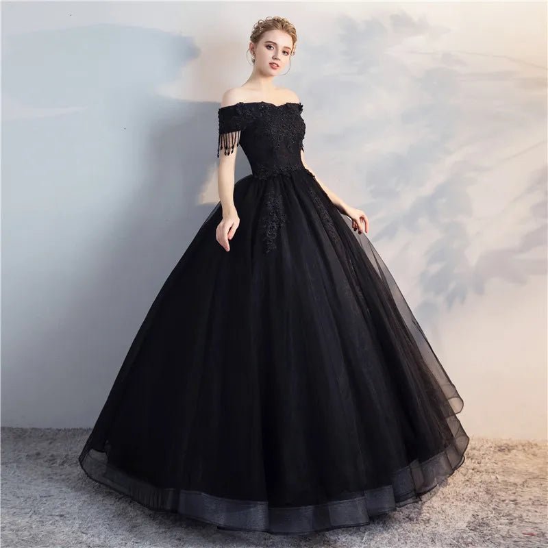 歐式立體花朵黑色晚禮服｜客製化自助婚紗與派對禮服｜WeddLin - WeddLin 輕婚紗