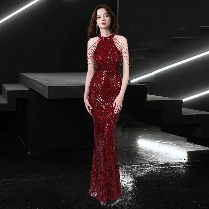 削肩魚尾亮片晚禮服｜WeddLin 輕禮服 - WeddLin 輕婚紗