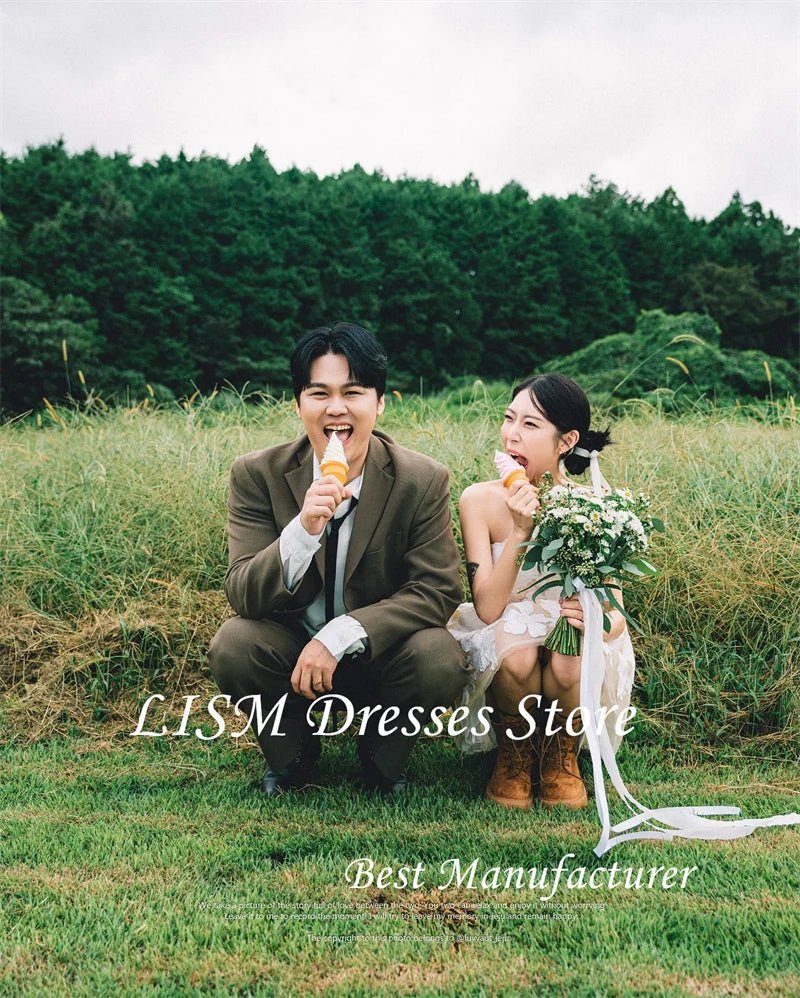 蕾絲短婚紗｜輕盈花園婚禮與登記儀式款｜WeddLin 客製婚紗 - WeddLin 輕婚紗