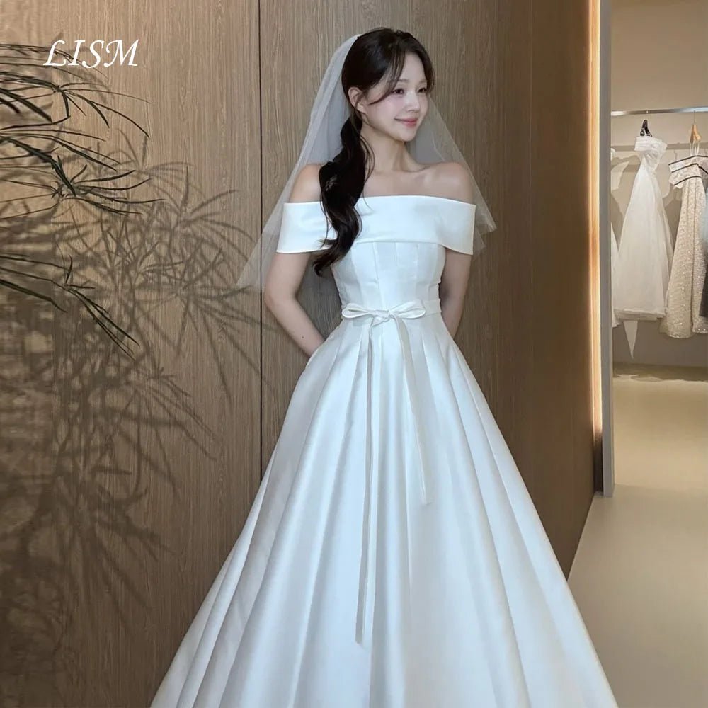 韓系平口緞面輕婚紗｜可量身客製、海外婚禮拍照推薦｜WeddLin 婚紗 - WeddLin 輕婚紗