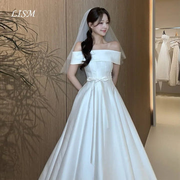 韓系平口緞面輕婚紗｜可量身客製、海外婚禮拍照推薦｜WeddLin 婚紗 - WeddLin 輕婚紗