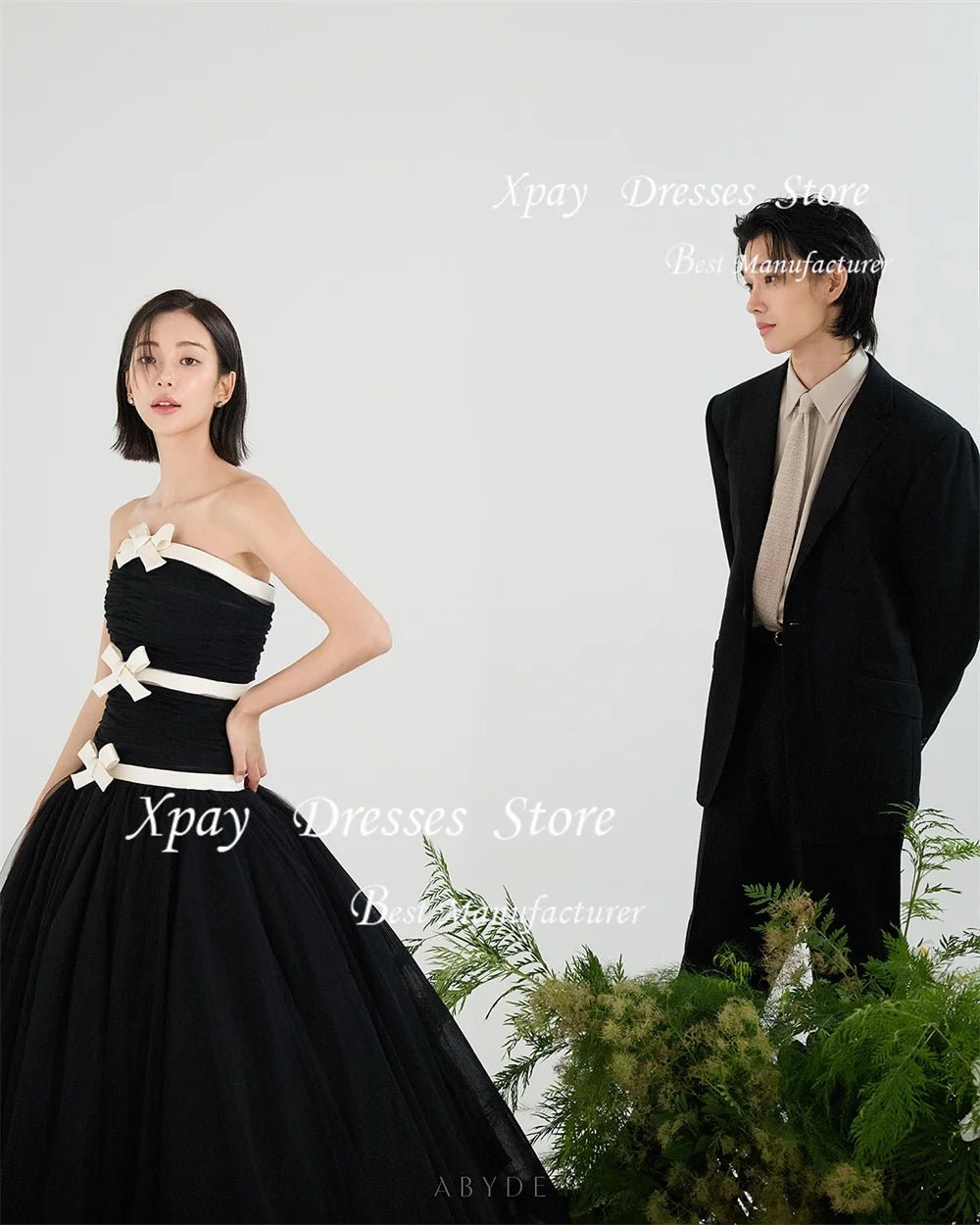 平口黑色網紗輕婚紗｜自助婚紗與海外婚禮拍攝首選｜WeddLin 客製婚紗 - WeddLin 輕婚紗