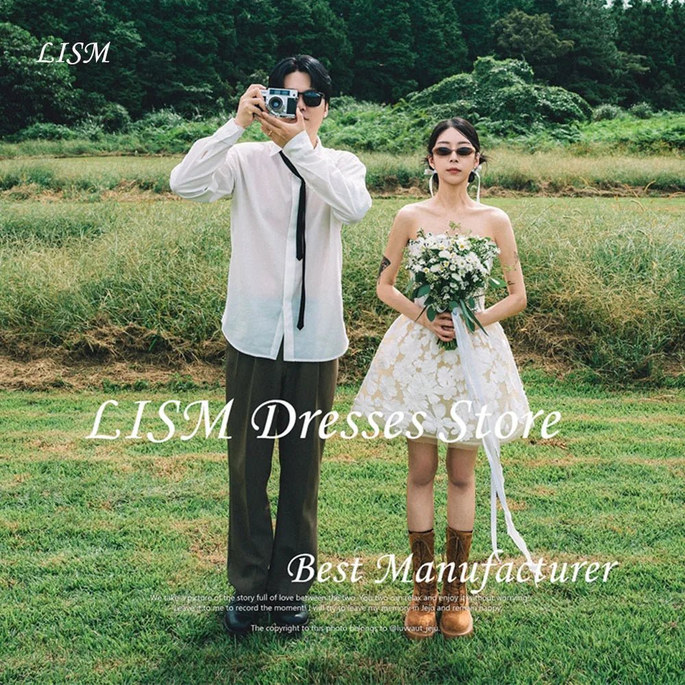 蕾絲短婚紗｜輕盈花園婚禮與登記儀式款｜WeddLin 客製婚紗 - WeddLin 輕婚紗