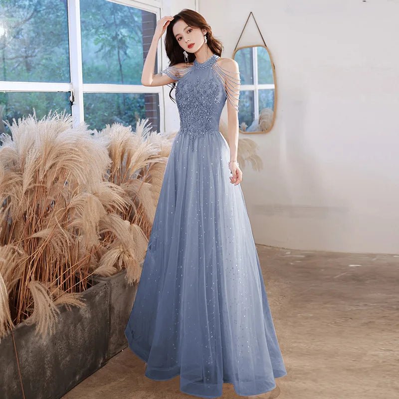法式粉色亮片圓領輕婚紗｜weddlin 客製婚紗 - WeddLin 輕婚紗