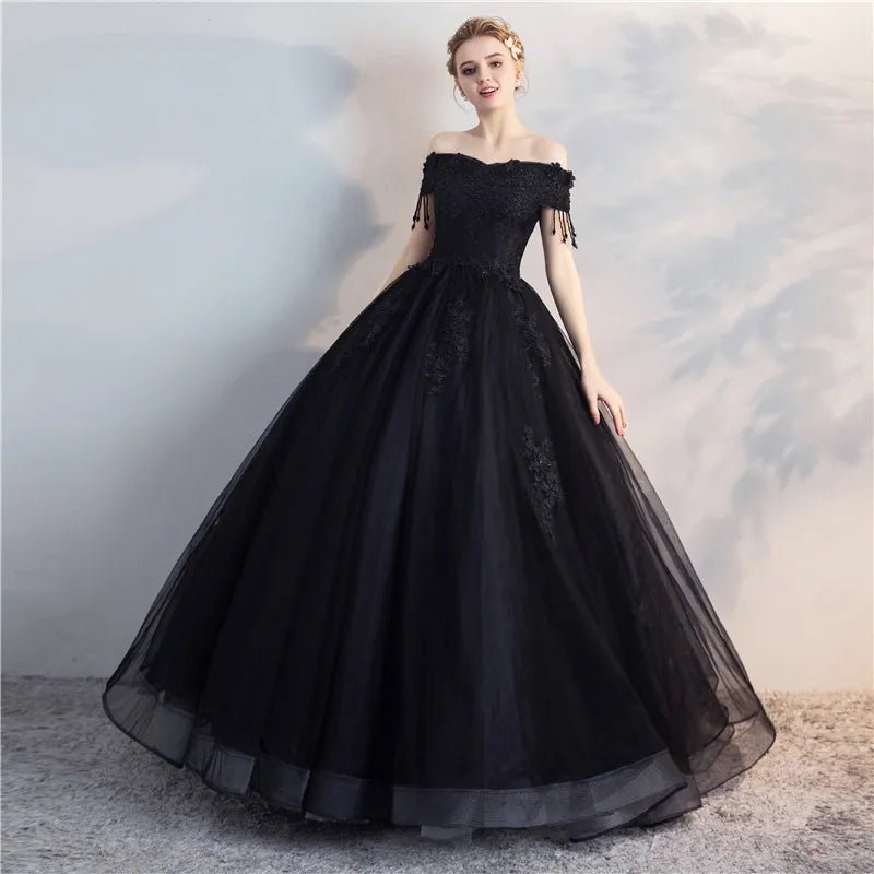 歐式立體花朵黑色晚禮服｜客製化自助婚紗與派對禮服｜WeddLin - WeddLin 輕婚紗